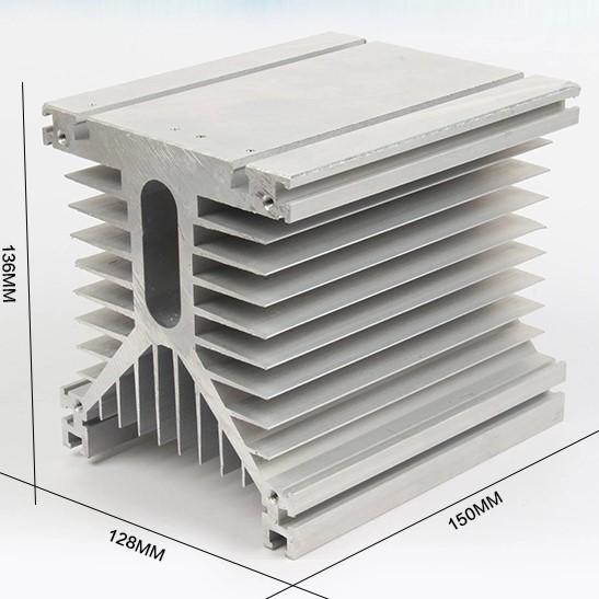 Đế nhôm tản nhiệt kích thước 135×125×150mm dùng cho thiết bị công suất SCR, IGBT, SSR